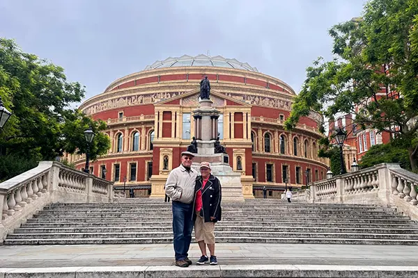 My tour companions outside the world famous Royal Albert Hall in London
