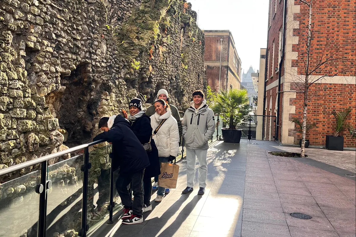 Original Roman wall still standing in London today